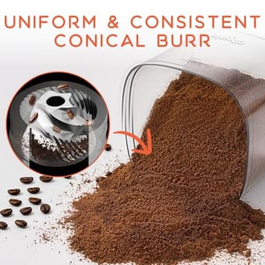 Ollygrin Coffee Grinder Electric, Conical Burr Coffee Bean Grinder with 30 Grind Settings - Image 3