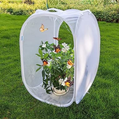 Pop-up Insect and Butterfly Habitat Cage Terrarium Clear Mesh Enclosure - 16" x 16" x 24" - Image 2