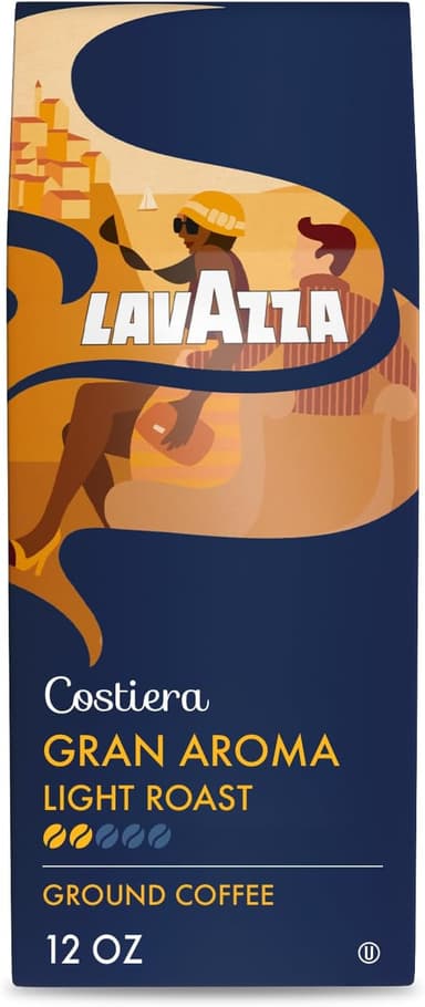 Lavazza Costiera Gran Aroma Ground Coffee 12oz Bag, Light Roast, Smooth and Aromatic Taste, Intensity 2/5, 100% Arabica, Ideal for Drip Brewers, (Pack of 1) - Package May Vary - Image 2