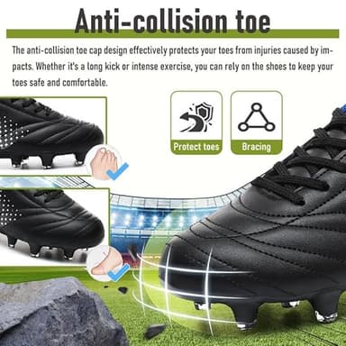 LIZRHA Soccer Shoes for Boys Girls Soccer Cleats Boys Girls Kids Athletic Outdoor Football Shoes Youth Football Cleats Outdoor & Indoor Soccer Shoes Lightweight, Running & Training for Students - Image 4