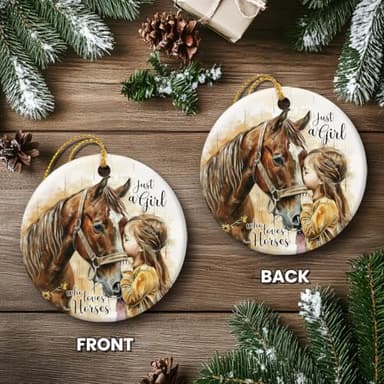 Tiny Detalles Horse Ornaments 2025 for Girls, Just A Girl Who Loves Horses, Rustic Farmhouse Decor, Xmas Hanging Tree Decorations - Image 3