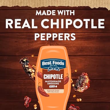 Best Foods Mayonnaise Dressing 8 Count Mild Chipotle for Tacos, Grilled Chicken Sandwiches & More, with Real Ingredients & No Artificial Flavors, 11.5 oz - Image 6