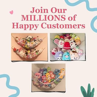 Lilly's Love Stuffed Animal Hammock | Corner Hanging Organizer, Toy Storage, Stuffed Animal Storage Net | Made From Quality Fishing Net, Holds 12lbs | 67"x47"x47" (White) - Image 7