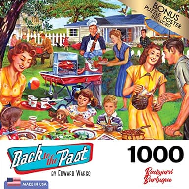 RoseArt - Back to The Past - Backyard BBQ - 1000 Piece Jigsaw Puzzle for Adults - Image 3