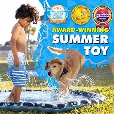 SplashEZ Non Slip Splash Pad for Kids & Dogs, 69’’ Extra Large Splash Pad Sprinkler for Kids, Dog Water Summer Toys - Great Outdoor Toys for Toddlers 1-3 & Children Ages 4-8, Baby Pool for Backyard - Image 2