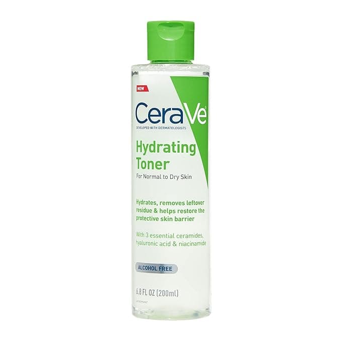 CeraVe Hydrating Toner for Face Non-Alcoholic with Hyaluronic Acid, Niacinamide, and Ceramides for Sensitive Dry Skin, Fragrance-Free Non Comedogenic, Full Size, 6.8 Fl Oz - Image 1