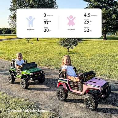 Outfunny 24V Ride on Truck Toy, Electric Ride-on Car for Kids with Remote, 400W Power, 5Mph Max Speed - Army Green - Image 3