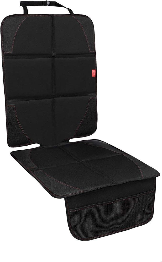 Car Seat Protector for Child, Baby, Pets -1 Pack car seat Cover with Thick Padding- Waterproof Universal Size with Mesh Pockets (Black - Image 1