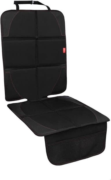 Car Seat Protector for Child, Baby, Pets -1 Pack car seat Cover with Thick Padding- Waterproof Universal Size with Mesh Pockets (Black - Image 1