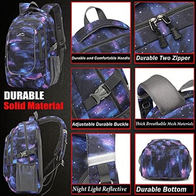 ProEtrade Backpack Bookbag for College Travel Business Hiking Fit Laptop Up to 15.6 Inch (Galaxy C) - Image 3
