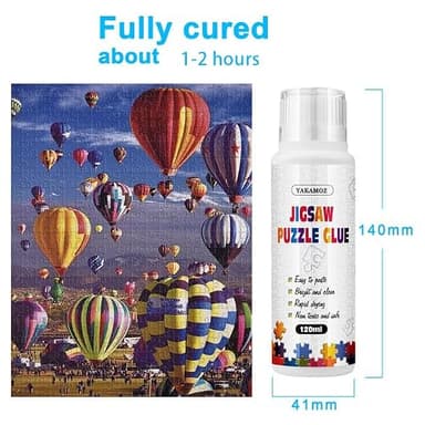 YAKAMOZ Jigsaw Puzzle Glue with Sponge Head for Adults Clear Water-Soluble Craft Puzzle Glue Quick Dry for 1000/1500/3000 Pieces of Puzzle,120ML - Image 5