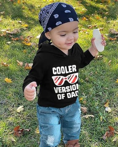 YALLET 2T 3T Toddler Baby Boy Clothes Fall Winter Outfit Sets Long Sleeve Letter Hoodies Top+Ripped Denim Pants 2pcs - Image 3