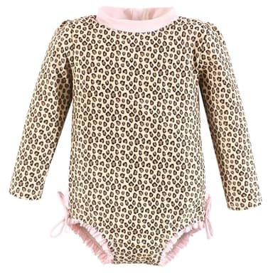 Hudson Baby Baby Girl's Rashguard Swimsuit, Leopard Toddler, 8 Years - Image 1