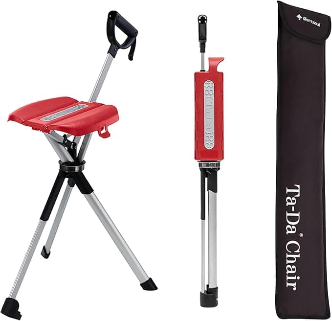 STEP2GOLD Ta-Da Chair Series 2- Portable Walking Stick, Cane with Seat, Foldable Chair, Hiking Stick, for Camping, Hiking, Lightweight Aluminum, Easy Carry, Anti-Slip - Image 1