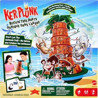 Mattel Games Kerplunk Rockin’ Tree Party Game for Kids, Families & Parties, Features Animal Pieces - Image 6