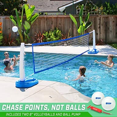 GoSports Splash Net PRO Pool Volleyball Net Includes 2 Water Volleyballs and Pump - Image 5