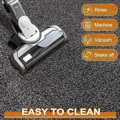 Mibao Front Door Mat, Dirt Trapper Welcome Mat for Outdoor Indoor, Non-Slip Waterproof Doormat, Durable Machine Washable Low Profile Entry Rug for Back Door Outside Patio Porch, 30" x 18", Grey - Image 4