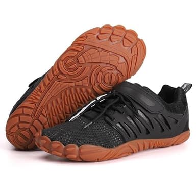 MIFAWA Barefoot Shoes Men Wide Toe Box Zero Drop Water Shoes Men for Gym Workout Minimalist Weightlifting Cross-Trainer Running Hike Grounded Footwear Black Brown - Image 2