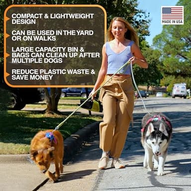 Neater Pet Brands Lift N' Bag Dog Pooper Scooper with Bag Attachment | 195 Bags | Dog Pooper Scooper for Yard & Walks | One-Hand Use | Heavy Duty Poop Scoop for Small to Large Dogs - Image 6