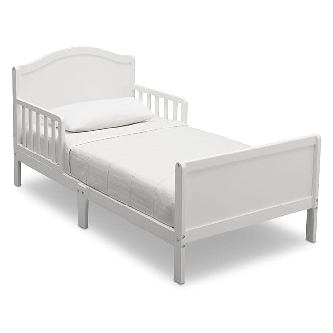 Delta Children Bennett Wood Toddler Bed - Greenguard Gold Certified, Bianca White - Image 1