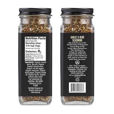 Watkins Organic Grilling Garlic & Herb Seasoning, Non-GMO, Kosher, 2.9 Oz, 1-Pack - Image 2