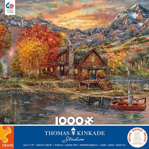 Ceaco - Thomas Kinkade - A Perfect Fall Day - 1000 Piece Jigsaw Puzzle - Image 1