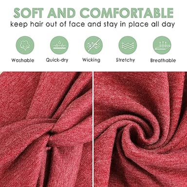 Extra Wide Headbands for Women, 7'' Large Cotton Like Turban Knotted Bandana Head Bands for Women Non Slip, Boho Headbands for Women's Hair (6Pcs Dark Colors, Extra Large 7" Wide) - Image 4