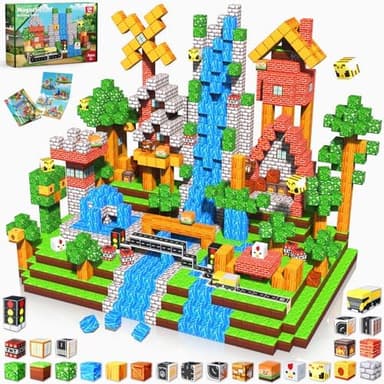 Magnetic Blocks - 150PCS Magnetic Building Blocks Road Forest Magnetic Cubes - STEM Toys for Montessori Toddler Birthday Gifts -STEM Sensory Construction Toys for Kids Ages 3+ for Boy & Girl - Image 3