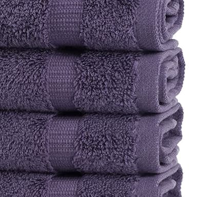 Chakir Turkish Linens | Hotel & Spa Quality 100% Cotton Premium Turkish Towels | Soft & Absorbent (4-Piece Washcloths, Plum) - Image 3