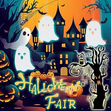 VinSees Halloween Metal Ghost Hanging Decorations for Yard Porch Outdoor Indoor, Halloween Decorative Metal Ghosts Hanging Decor with Glowing Eyes in The Dark, Set of 3 (Ghosts) - Image 6