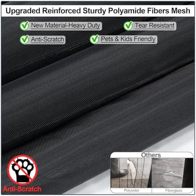 High Density Magnetic Screen Door,Reinforced Thicker Mesh,Full Strip Magnets,Retractable Door Screen Magnetic Closure,Heavy Duty Door Net Screen Magnet for Single Door 36x80 - Image 2