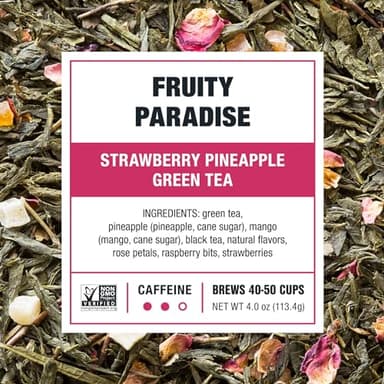 Tiesta Tea - Fruity Paradise, Loose Leaf, Strawberry Pineapple Green Tea, Premium Blend, Medium Caffeinated Green, Make Hot or Iced & Brews Up to 50 Cups, 4oz Refillable Tin - Image 3