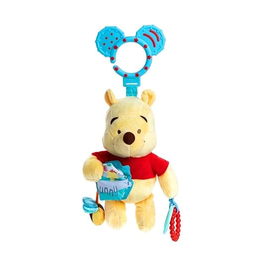 KIDS PREFERRED Disney Baby Winnie The Pooh Multi Sensory Activity Toy with Teethers, Crinkle Textures, and Clip for On The Go Fun for Infant and Baby Boys and Girls - Image 1