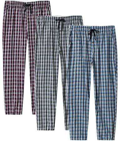 MoFiz Men's Pajama Bottom Pants Sleepwear Loungewear Loose Sleeping Lounging Pant Relaxed House 3-Pack Size L… - Image 1