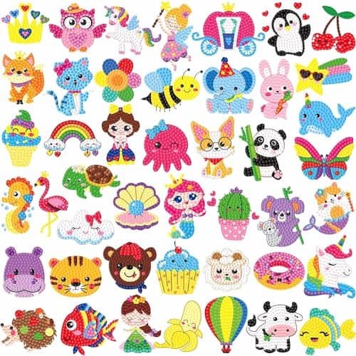 Labeol Diamond Art Kits for Kids Boys and Girls Ages 6-8-10-12 Easy to DIY Creative Diamond Art Sticker Craft by Numbers Kits for Kids and Adult Beginners (Colorful) - Image 1