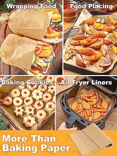SMARTAKE 200 Pcs Parchment Paper Baking Sheets, 12x16 Inches Non-Stick Precut Baking Parchment, for Baking Grilling Steaming Bread Cup Cake Cookie and More (Unbleached) - Image 6