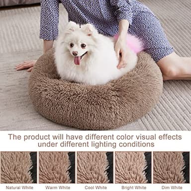 MIXJOY Ultra Soft & Comfortable Donut Cuddler Round Dog & Cat Bed (30'', Brown) - Image 4