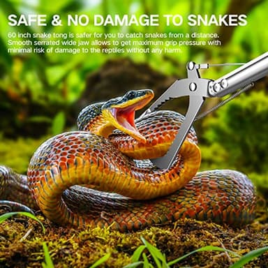 GYORGKSHI 78“ Snake Tongs Collapsible Grabber, Professional Reptile Snake Catcher Wide Jaw Handling Tool, Stainless Steel Snake Hook - Image 4