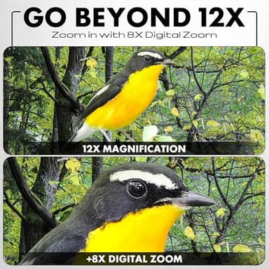 Minolta 12x32 Digital Binoculars - 4K UHD Video Camera, 48MP Photo, 8X Digital Zoom, IPS Anti-Glare Screen, Fog-Resistant Optics, Compact, Ideal for Birdwatching & Travel Hunting - Image 4