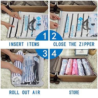 HIBAG Vacuum Storage Bags, 30-Pack Space Saver Vacuum Storage Bags, Vacuum Seal Bags for Clothing, Clothes, Comforters and Blankets (30C) - Image 7