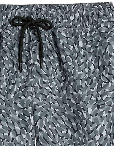 Amazon Essentials Men's 9" Swim Trunks with Mesh Lining, Pockets, Drawstring Closure, Charcoal Graphic Marks, Small - Image 5