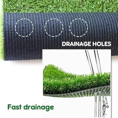 Petgrow Artificial Turf Synthetic Grass 4 X 6 Feet,Fake Faux Grass Rug 0.8" Pile Height Fake Lawn Indoor Outdoor Realistic Turf,4-Tone/Soft, with Drainage Holes & Rubber Backing/Custom Size - Image 4