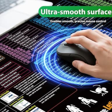 Waterproof Excel Cheat Sheet Desk Pad, Updated Shortcuts Mouse Pad(31.5"x11.8") | Keyboard Shortcut & XL Gaming Desk Mat for Office Computer | Non-Slip Stitched Edges | Employee Appreciation Gifts - Image 6