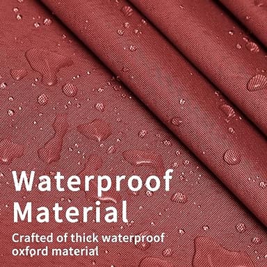 Easy-Going Waterproof Patio Seat Cushion Covers 24x24x4 inch 2 Pack Replacement Non-Slip Outdoor Cushion Slipcover with Zipper and Adjustable Straps for Outdoor Furniture, Covers Only, Red - Image 5