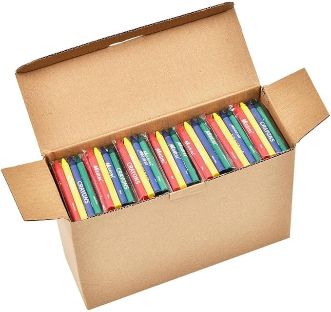 Madisi Crayons Bulk Pack, Regular Size, 4 Colors, 150 Packs, 600 Count - Image 1