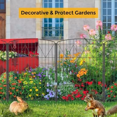 Jocoevel Garden Fence 10 Panels, 35.8 in (H) x 21.8 ft (L) No Dig Decorative Fencing, Rustproof Metal Fence Border for Garden Beds, Outdoor Temporary Dog Fence for Yard Patio - Image 5