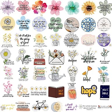 220Pcs Inspirational Christian Stickers, Waterproof Bible Verse Jesus Stickers for Water Bottles Laptop Scrapbook Journaling Planner, Bible Study Vision Board Supplies Christian Easter Gifts for Kids - Image 4