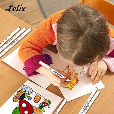 Lelix 61 Colors Alcohol Art Markers, 60 Colors Plus 1 Blender Dual Tip Permanent Marker Pens Highlighters Perfect for Kids Adults Artist Drawing Sketching Card Making & Coloring Books - Image 4