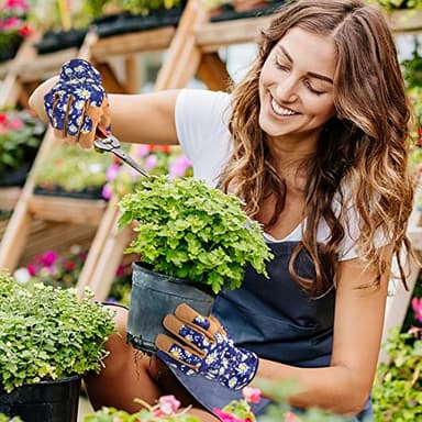 Womens Gardening Weeding Gloves, Leather Garden Glove for Women Thorn Proof No Stab for Digging, Planting,Pruning (Medium, Dark Blue) - Image 7