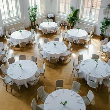 Niuara White Plastic Table Cloth - 4 Pack 84" Round Disposable Tablecloths for Round Tables, Waterproof Table Cover for Holiday Parties & Gatherings - Image 4